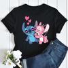 Kawaii Stitch Women's Fashion Top Casual Women's Round Neck T-Shirts Harajuku 90s Cute Stitch Women's Short Sleeves Tops Tees