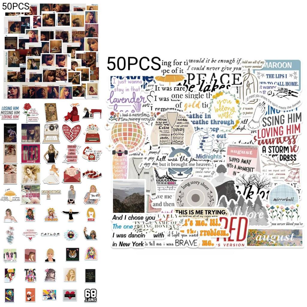 Cute Taylor Swift Music Album Stickers Waterproof Diy For Luggage Guitar Skateboard Phone Case Water Bottle