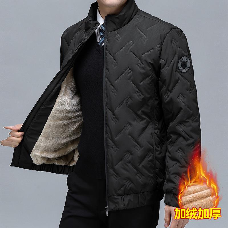 

Padded-on men s winter velvet jacket 2025 new padded jacket winter padded clothes thickened warm winter clothes M чорний