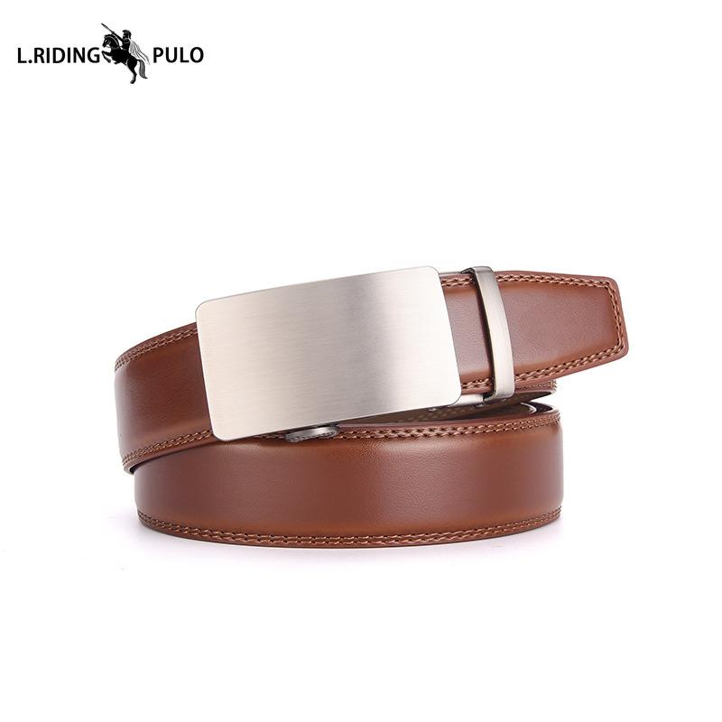 Herren Ledergürtel Automatische Schnalle Rindsleder Schlicht Vielseitig Business Jeans FreizeitHose Gürtel