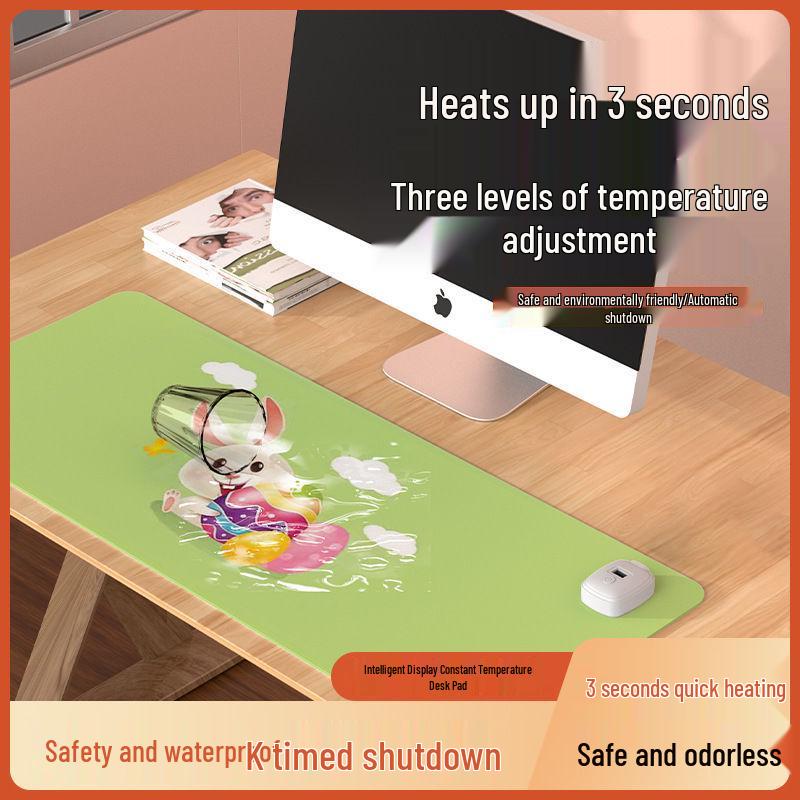Large Heated Cartoon Desk Pad – Thick, Constant Temperature Mouse Pad for Home & Office