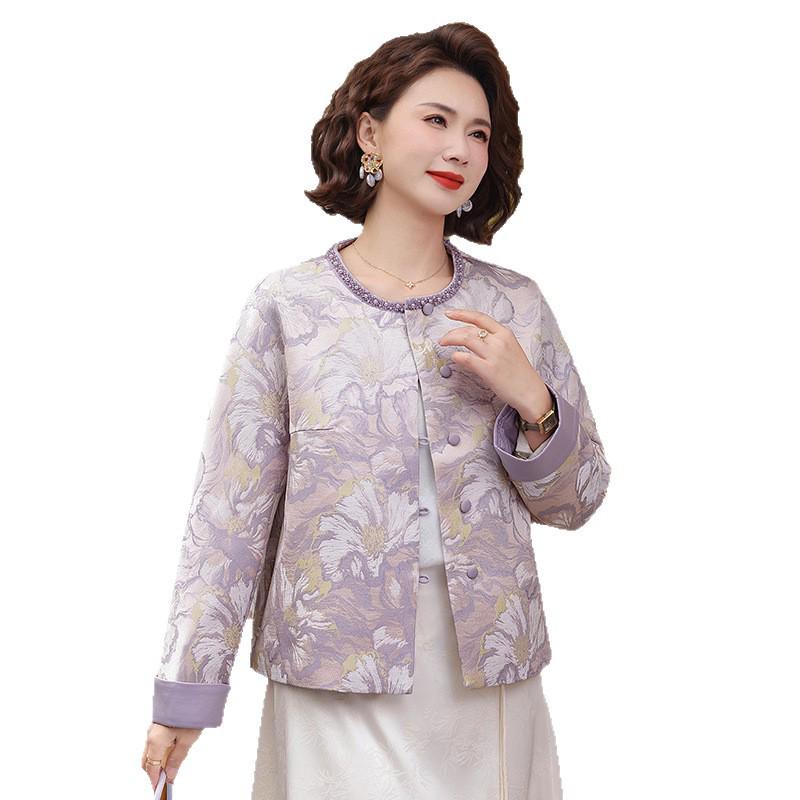 2026 Spring Retro Jacket: Women's Chinese National Style for Middle-Aged and Elderly