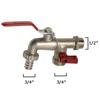 SATURNIA - Garden Double Hose Sphere Tap 1/2" X 3/4" X 3/4" Vertical