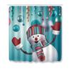 4pcs Shower Christmas Curtain Toilet Cushion Set Cover Mat Pad Rug Xmas Bathroom