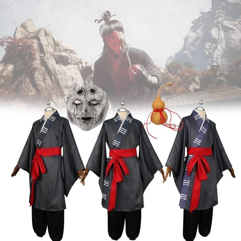 Black Myth Wukong Cosplay Set Game Role Play Party Retro Taoist Costume Robe