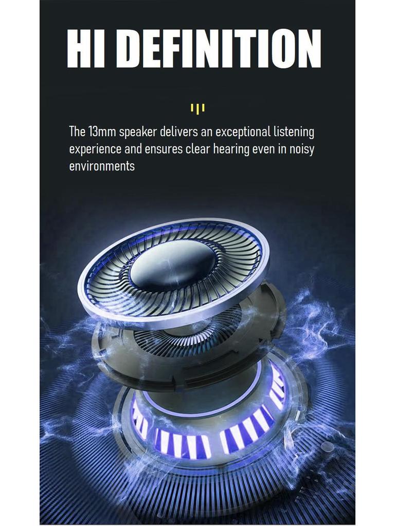 DBS Smart Noise-Canceling Single Ear-Hook Headphones for Truck Drivers: AI-Enhanced Calls, HD Audio, Long Standby.