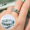 Hypoallergener Fingerring Falscher Natürlicher Moosachat Ring, Falscher Edelstein Statement Heilende Naturinspirierte Schmuckstein für Männer Frauen Band