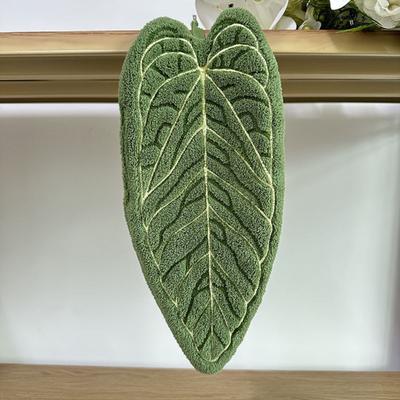 Leaf Shape Hand Towel Double-Sided Hanging Towel Lint-free Absorbent Leaf Towel with Hanging Loop
