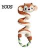 Interactive Squeaky Dog Toys Toy with Pull Rope, Plush Tug of War Toy, for Pets Spiral Animal Small Medium Large Dogs Biting Teeth Cleaning