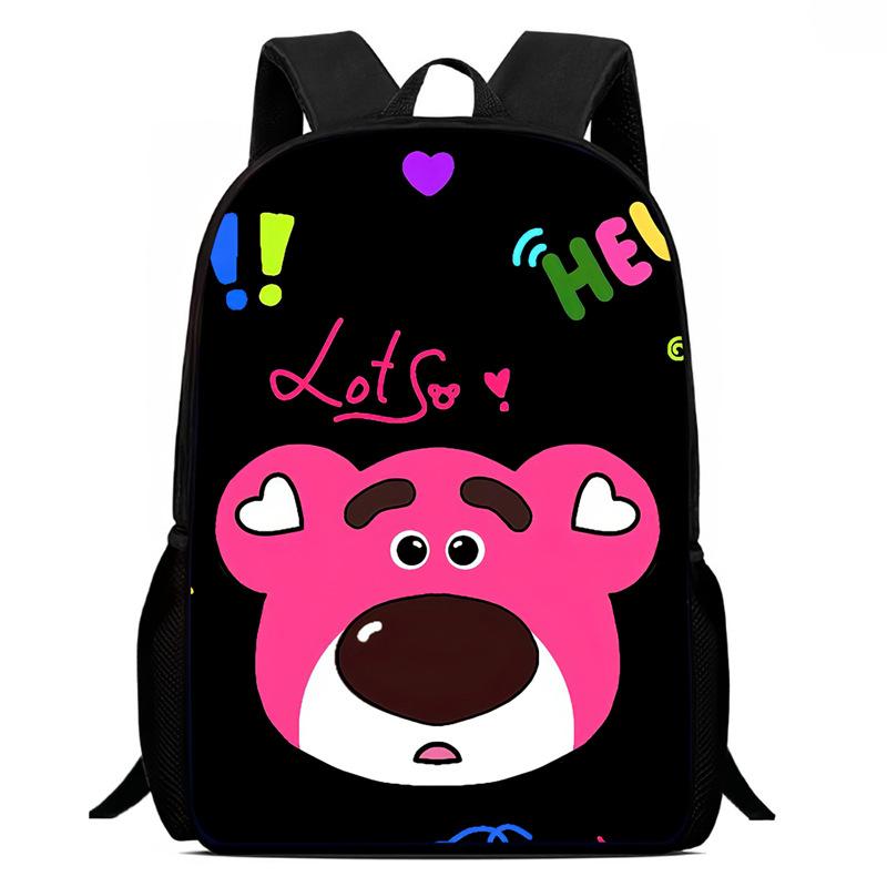 Strawberry Bear School Bag High Definition Printing Multi-Function Oxford Lightweight Backpack