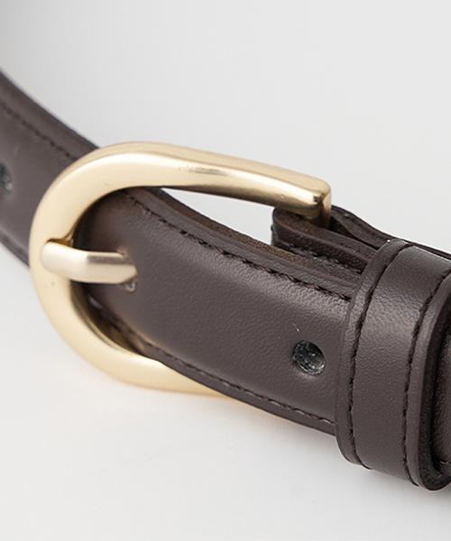 Lingseoul [Gift Option] 25Mm Vintage Leather Belt - [Brown/Black]