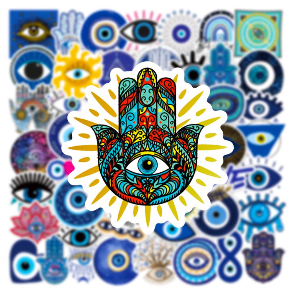 10/30/50pcs Evil Eye Cartoon Stickers Cool Turkish Graffiti Decals DIY Notebook Stationery Luggage Waterproof Aesthetic Sticker