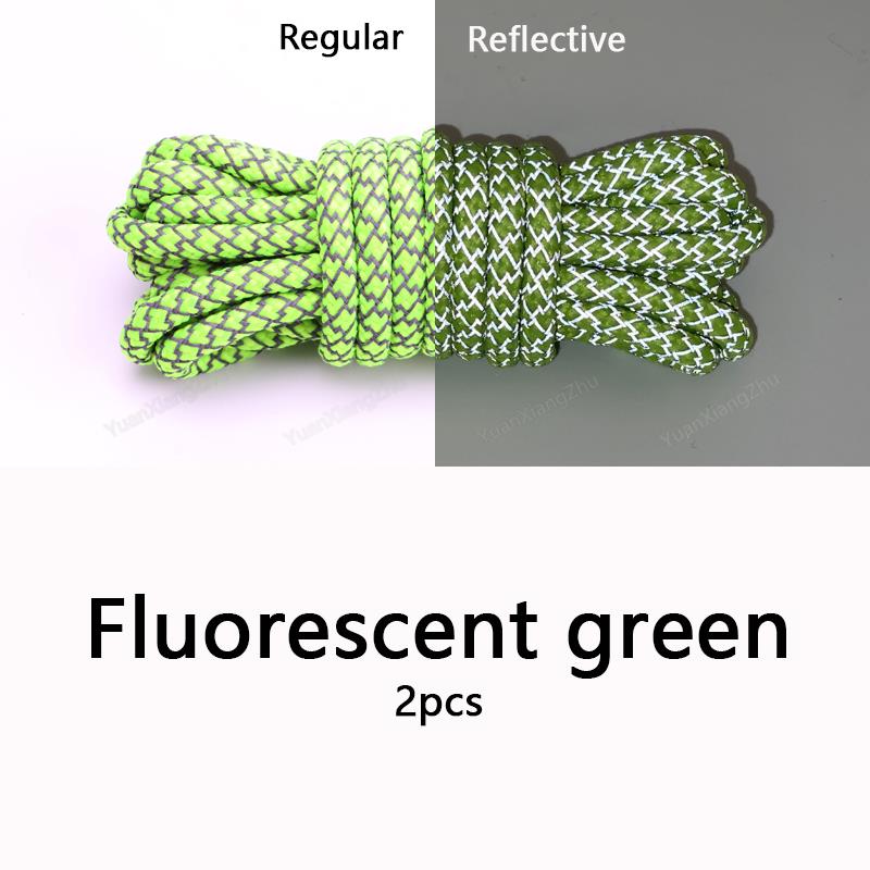 1Pair Reflective Shoelaces Quality Sneakers Shoelaces Round Laces for Shoes Diameter 0.4cm 100/120/140/160cm 1Pair Shoestrings