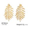 Cazador Exaggerated Leaves Stud Earrings Gold Color Stainless Steel Waterproof Earrings for Women Jewelry Party Birthday Gift