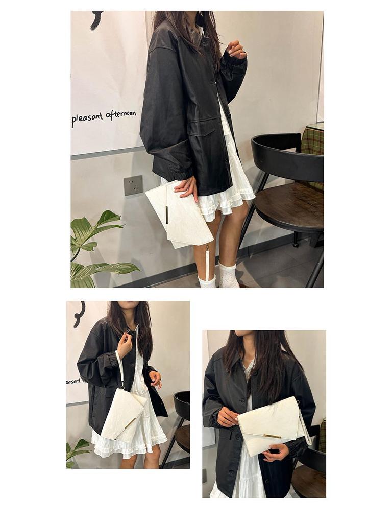 Niche Design Women's 2025 Versatile Fashion Slant Iron Envelope Clutch