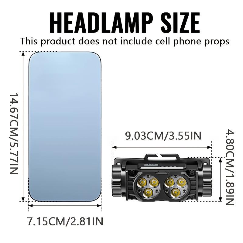Multifunksjonell magnetisk bærbar arbeidslykt oppladbar hodelykt med 3-trinns justering for utendørs camping, løping og fiske