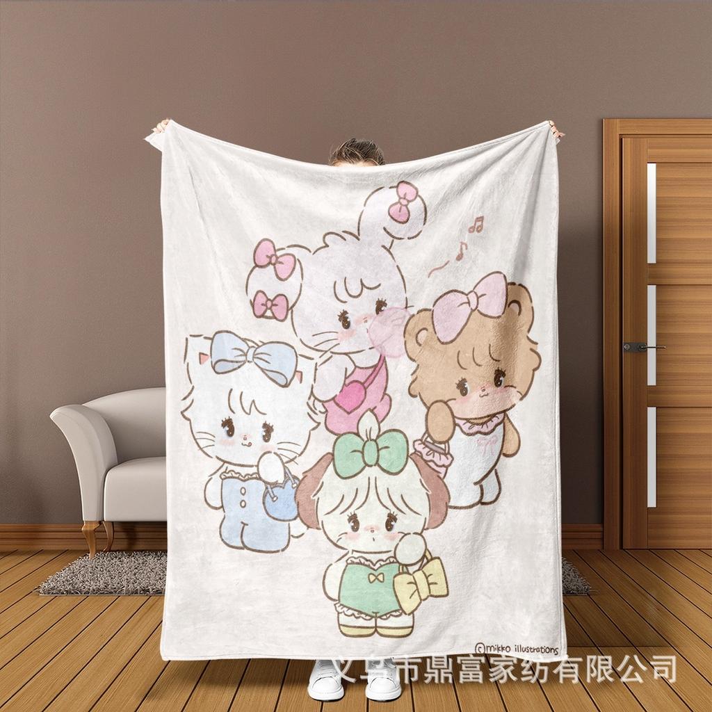 New Cute Cartoon Mikko Flannel Blanket All-season Children's Printed Blanket Soft Nap Blanket