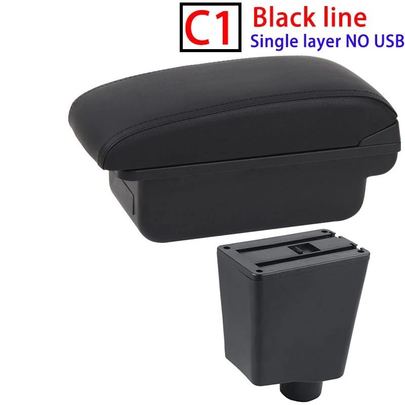 

Car Armrest Storage Box for Renault Clio4 Clio 4 2014 with/ without USB C1 Black line NO USB