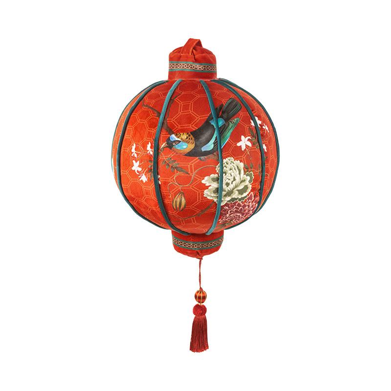 Бархатные Фонарики Форма Подушка для Дивана Цветочные Птицы Китайская Свадьба Новый Год Декор Для Помещения Подвесной Фонарь Фото Реквизит Подушка