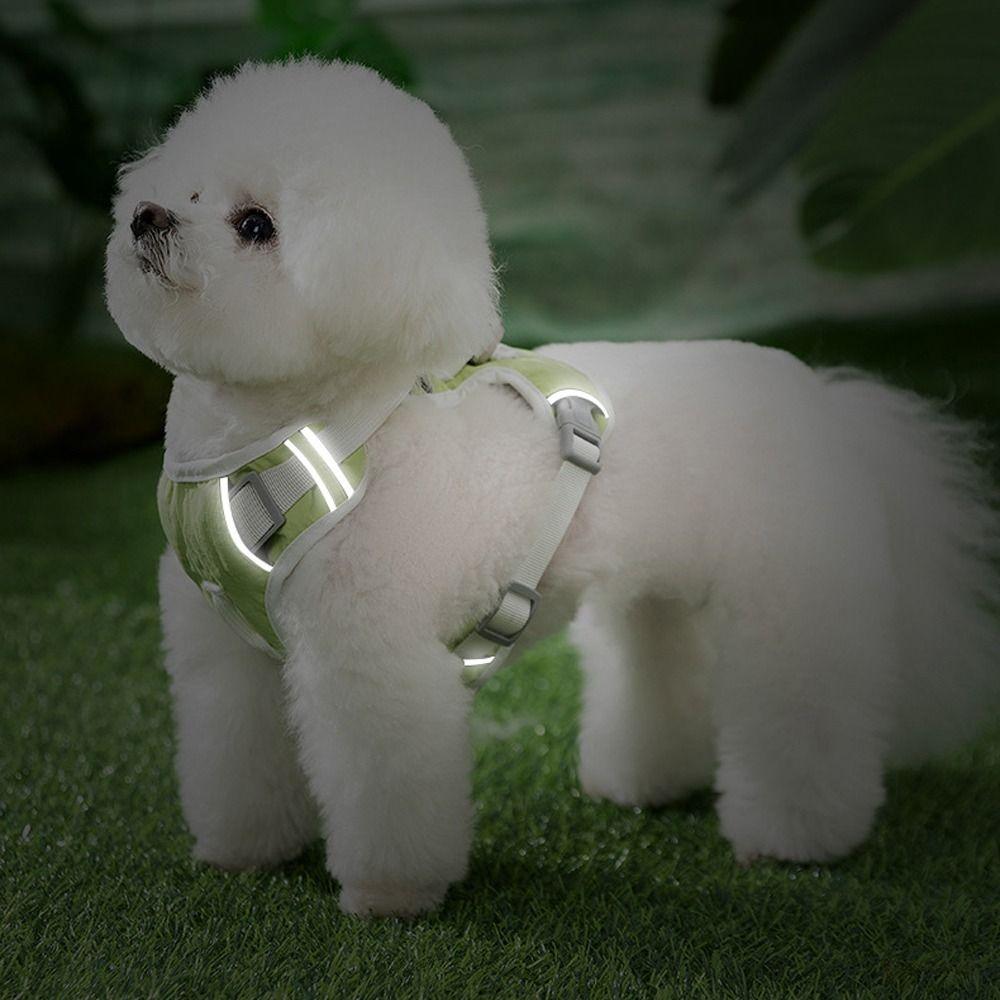

Breathable Dog Harness Mesh Dog Vest Pet Accessories Cat Collar Training S зелений