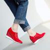 FOREADA Scarpe da Donna con Tacco Alto Zeppe in Vernice Scarpe con Tacco Alto Zip Punta Appuntita Scarpe da Donna Nuova Primavera Rosse Taglia 34-40
