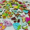 50Pcs/Bag Button Eco-friendly Cartoon Animal Pattern Wood Knitting Clothes Buttons for Home