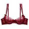 French Underwear Ultra-thin Transparent Lace Sexy Underwear Big Breasts Small Anti-sagging Upper Support Bra Cover