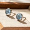 Xiaomi 925 Sterling Silver Vintage Earrings For Women Trendy Vintage Blue Ston Earring Jewelry Prevent Allergy Party Accessories
