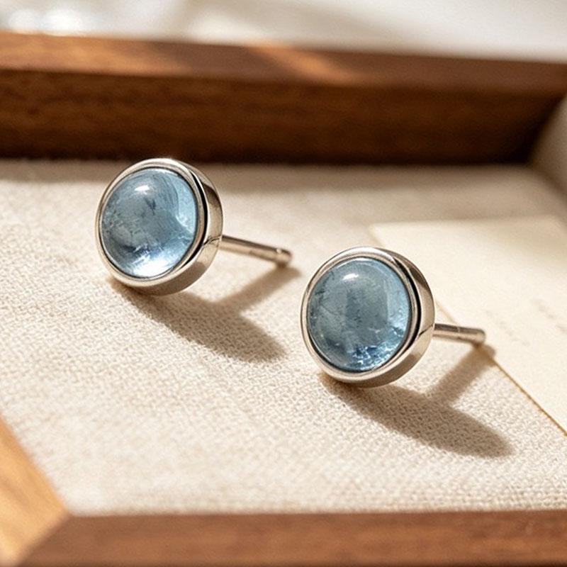 Xiaomi 925 Sterling Silver Vintage Earrings For Women Trendy Vintage Blue Ston Earring Jewelry Prevent Allergy Party Accessories