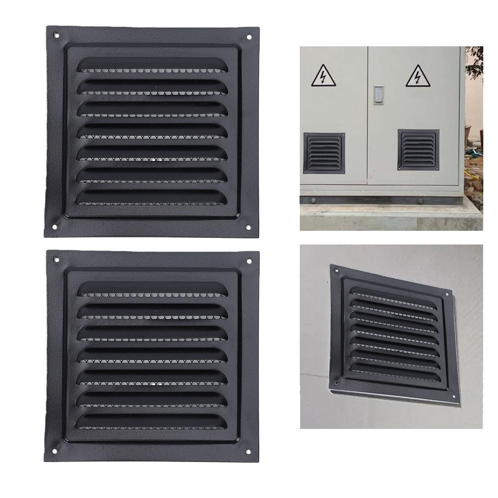 2PCS Attic Vent Aluminum Wall Vent Metal Shed Vent   Vent Louver Vent Grille with Built in Screen for Exterior Door House Garage Ceiling