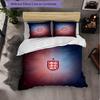 England Football Pattern 3 Pieces Bedding Set Soft Microfiber Duvet Cover with Pillow Cases for Bedroom