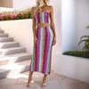 Damen Boho Rock-Sets Stickerei Bandeau Tube Top Bodycon Madi Rock Sommer Trendige Elegante Outfits