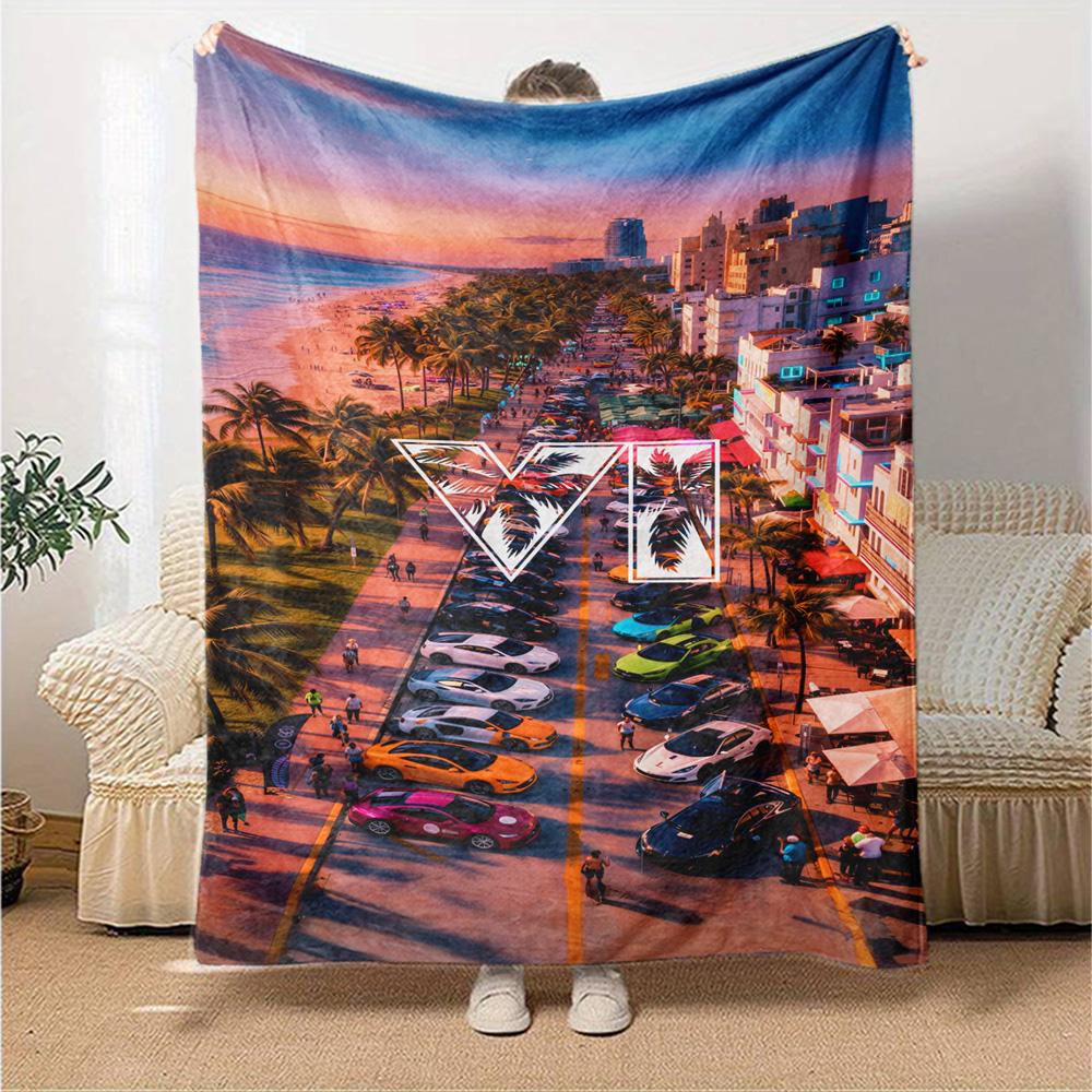 Gta Blanket Comfortable Perfect for Chair Livingroom Picnics for All Seasons Warmthful Decor Birthday Christmas Gift Blanket