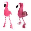 Cute Flamingo Plush Small Large Dogs Squeak Toy Cotton Rope Bite Resistant Puppy Toy Funny Accompany Pets Accessories
