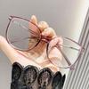 Anti Blue Light Reading Glasses for Women Stylish Large Frame Eyeglasses Set with Diamonds Presbyopic Plano Lenses Eyewear