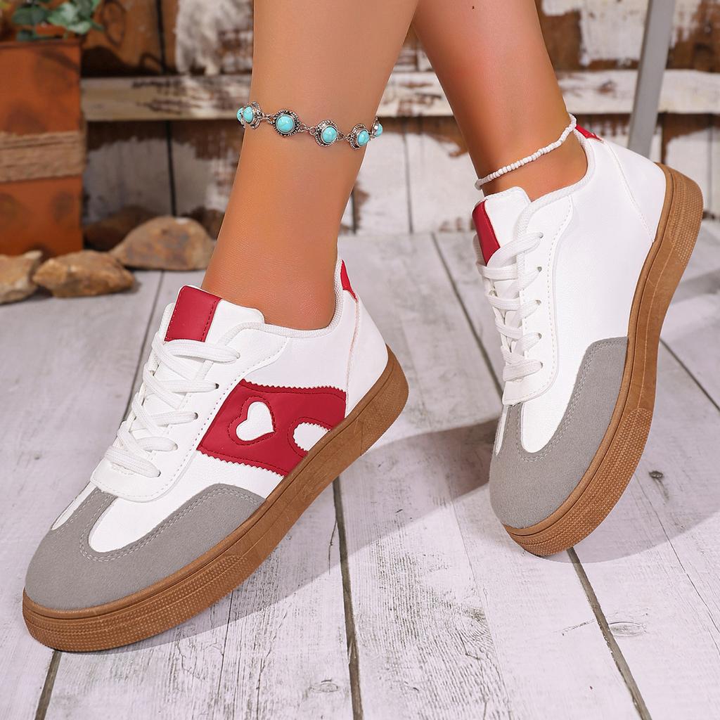 Fashion Fashion College Style Wear-resistant Sports Shoes for Women In Spring/autumn New Comfortable Round Toe Lace-up Flat Casual Shoes