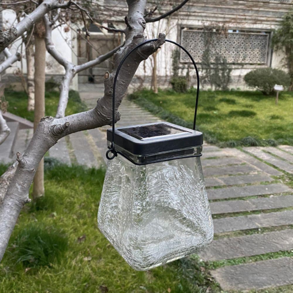 Crack Wall Design Solar Energy Lamp Square Glass Glass Table Top Solar Wall Lamp Solar Powered Solar Table Lamp Courtyard
