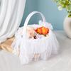 European Lace Bow Wedding Flower Girl Basket & Decorative Storage Basket