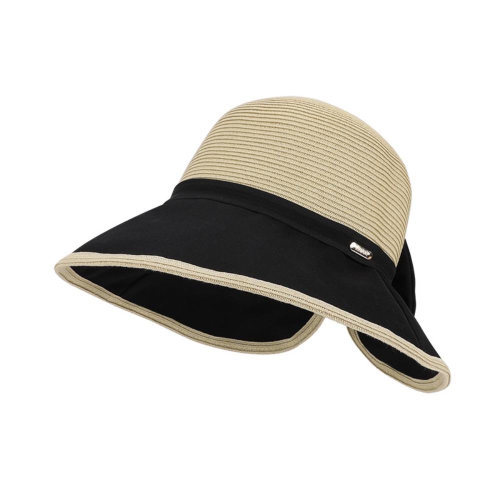 Weave Bow Fisherman Hat Large Bow Straw Hat Elegant Sunscreen Bucket Hat  Summer