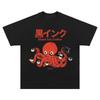 A Loose, Casual Short-sleeved Men's and Women's Sport Top with Octopus Print for Coffee Drinking In Summer and Autumn 2025
