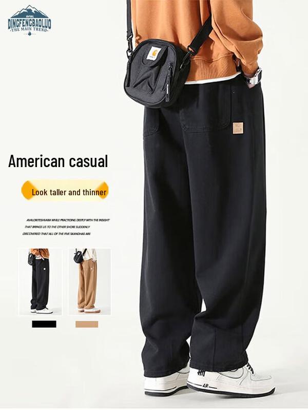 

Dingfengbaoluo Men s Loose Fit Straight-Leg Cargo Pants HK9208