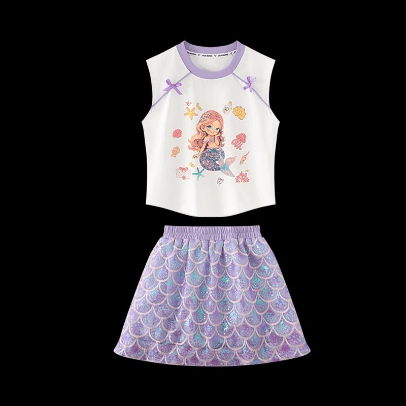 Girls' Mermaid T-Shirt & Skirt Set