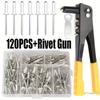 Heavy Duty Riveter Set Pop Rivet Gun Blind Rivets Assortment Kit Hand Tools Rivet Nut Tool+120 Nails