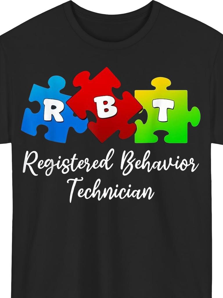 RBT Registered Behavior Technician T-Shirt - Unisex Loose Fit Cotton Crew Neck Tee with RBT Print, C