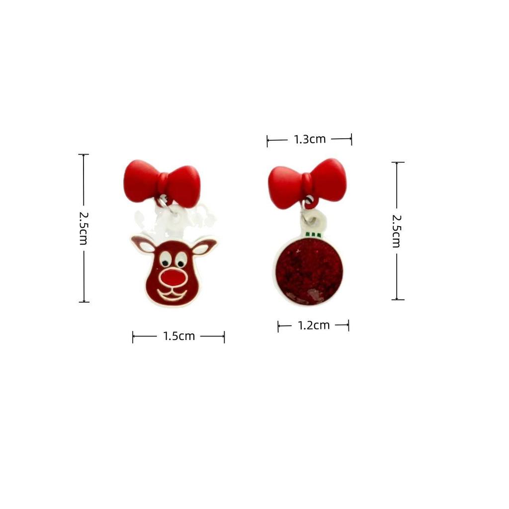Σκουλαρίκια Κινούμενων Σχεδίων με Καμπανάκι Ταράνδου - Χαριτωτά & Δημιουργικά Χριστουγεννιάτικα Κρεμαστά για Γυναίκες