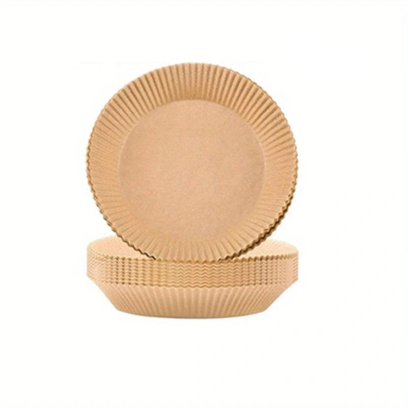 

50pcs/Set Air Fryer Disposable Paper Parchment Wood Pulp Steamer Cheesecake Air Fryer Accessories Baking Paper For Air Fryer