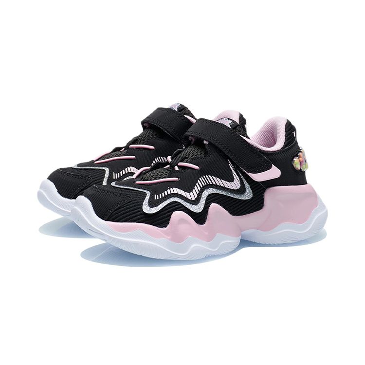 Li-Ning Soft And Comfortable Color Block Sports Shock Absorbing Non-Slip Wear-Resistant Breathable Low-Top Running Shoes Kids Sneakers YKNR090-4