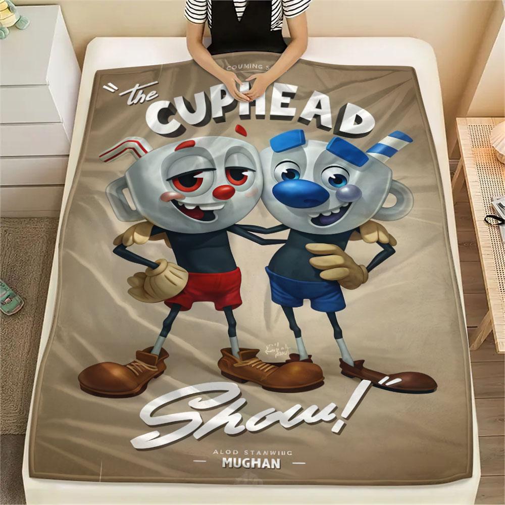 Cuphead Vintage Stars Blanket, High quality Comfortable for All Seasons, Home Decor, Warmth and Comfort