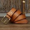 Belt Men's First Layer Cowhide Leather Pin Buckle Belt Men's Casual All-Match Young and Middle-Aged Korean Style Trendy Pant Belt