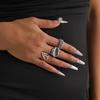 Geometric Square Black Diamond Adjustable Ring Ins Personalized Opening Live Ring Ring
